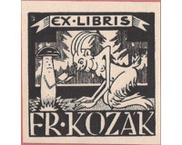 Ex libris,  Kozák, Fosek, Novák , 5 kusů